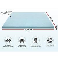 Thumbnail for Giselle Bedding Cool Gel Memory Foam Mattress Topper w/Bamboo Cover 5cm - Double