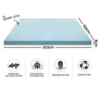 Thumbnail for Giselle Bedding Cool Gel Memory Foam Mattress Topper w/Bamboo Cover 8cm - Queen