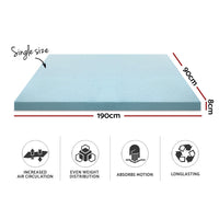 Thumbnail for Giselle Bedding Cool Gel Memory Foam Mattress Topper w/Bamboo Cover 8cm - Single