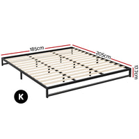 Thumbnail for Artiss Metal Bed Frame King Size Bed Base Mattress Platform Black BERU