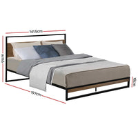 Thumbnail for Artiss Metal Bed Frame Double Size Mattress Base Platform Foundation Black Dane