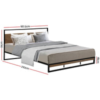 Thumbnail for Artiss Metal Bed Frame King Size Mattress Base Platform Foundation Black Dane