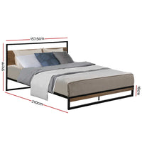 Thumbnail for Artiss Metal Bed Frame Queen Size Mattress Base Platform Foundation Black Dane