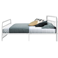 Thumbnail for Artiss LEO Metal Bed Frame - Double (White)