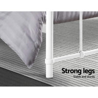 Thumbnail for Artiss LEO Metal Bed Frame - Double (White)