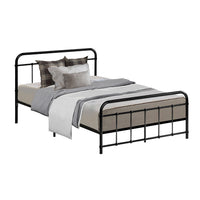 Thumbnail for Artiss LEO Metal Bed Frame KS King Single - Black