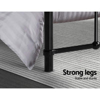 Thumbnail for Artiss LEO Metal Bed Frame KS King Single - Black