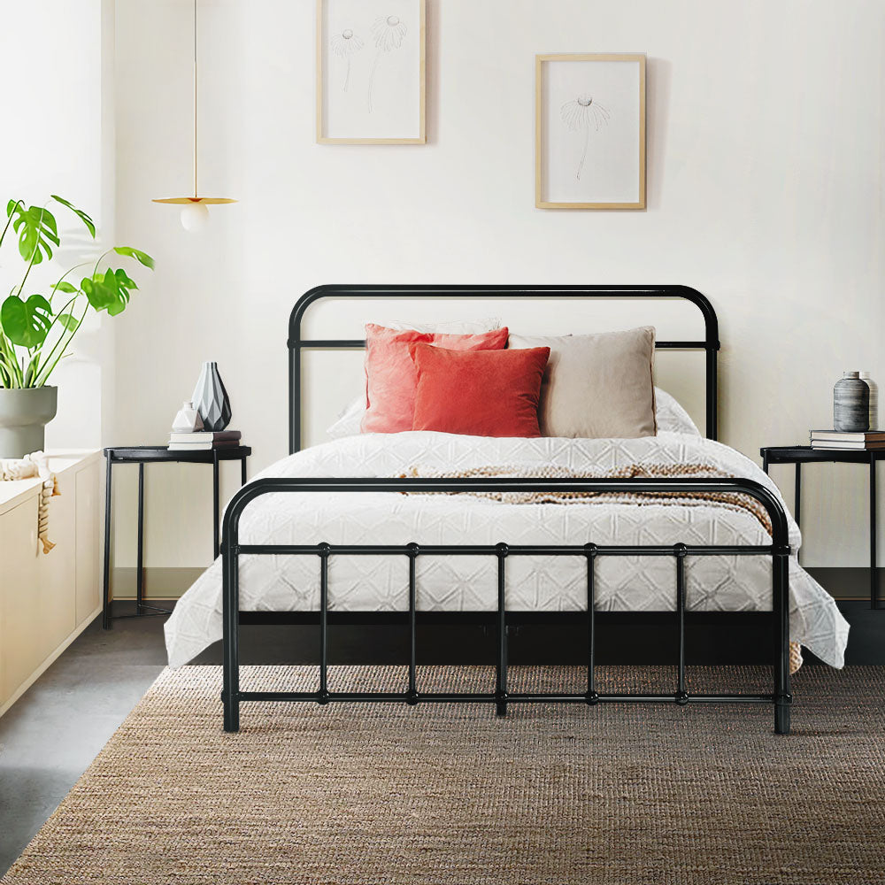 Artiss LEO Metal Bed Frame KS King Single - Black