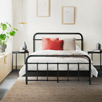 Thumbnail for Artiss LEO Metal Bed Frame KS King Single - Black