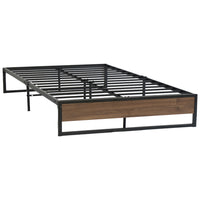 Thumbnail for Artiss Metal Bed Frame Double Size Mattress Base Foundation Wooden Black OSLO