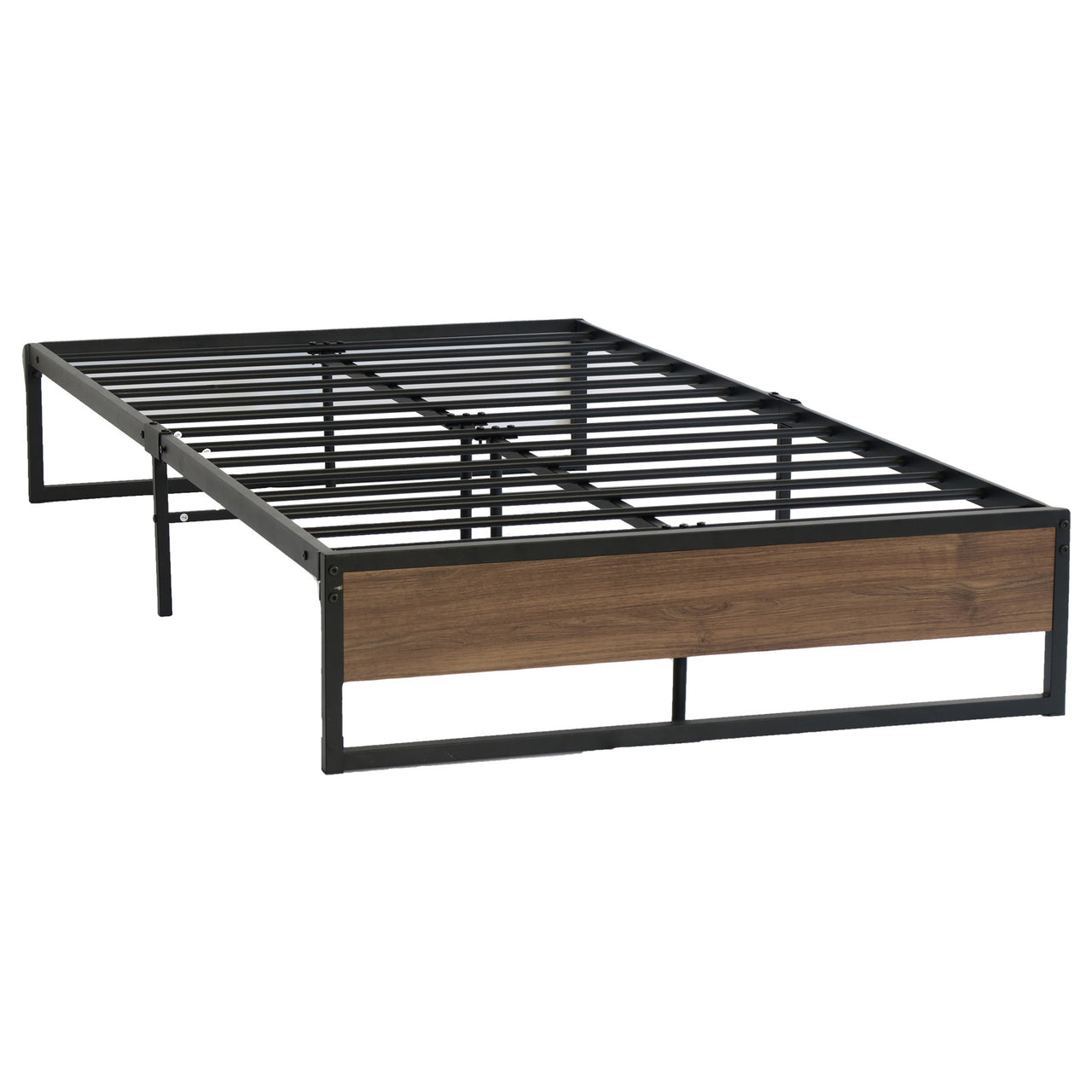 Artiss Metal Bed Frame King Single Size Wooden Mattress Base Platform Black OSLO