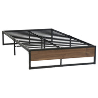 Thumbnail for Artiss Metal Bed Frame King Single Size Wooden Mattress Base Platform Black OSLO