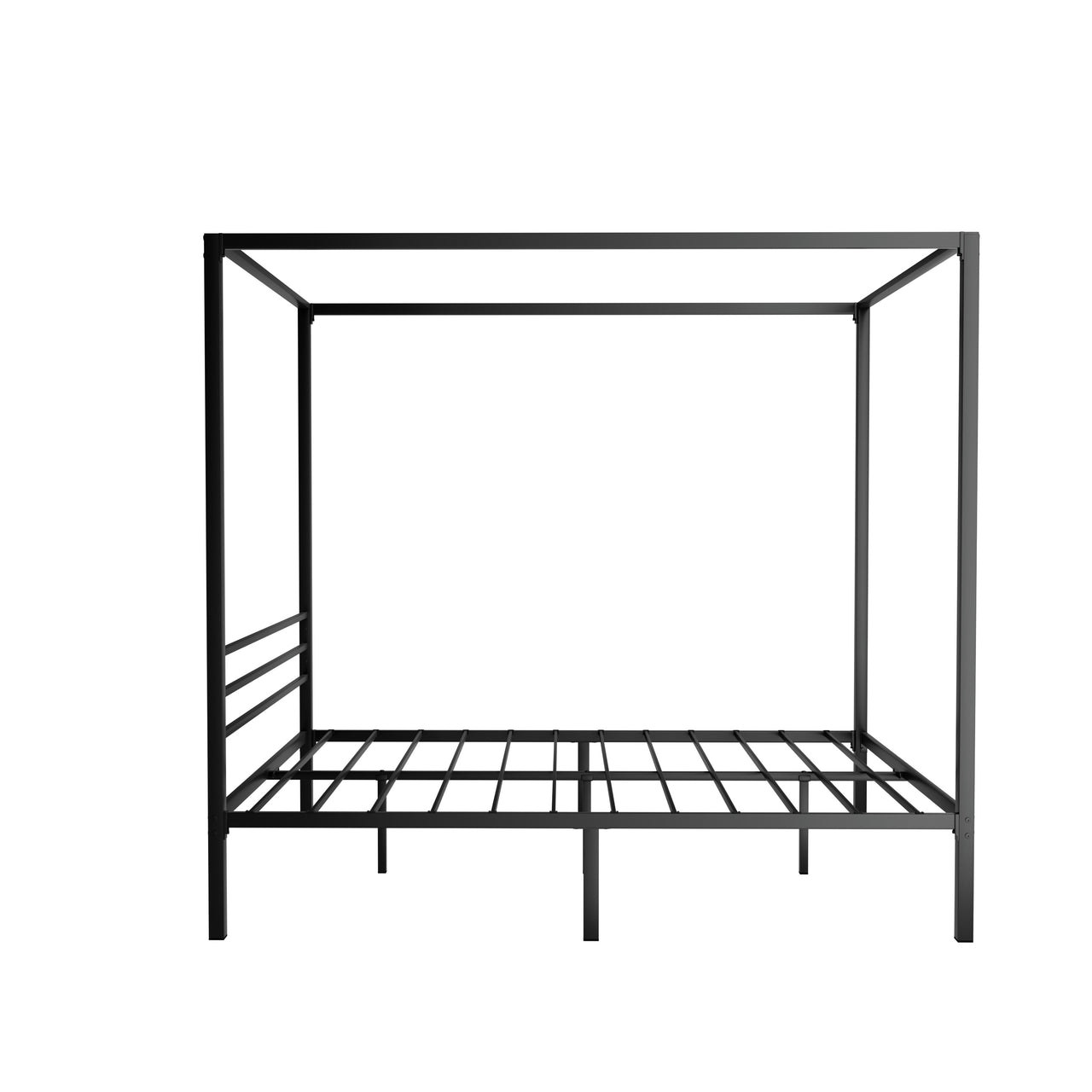 Artiss Bed Frame Metal Four-poster Platform Base Double Size Black POCHY