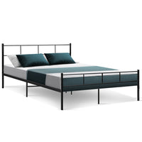 Thumbnail for Artiss Metal Bed Frame Queen Size Platform Foundation Mattress Base SOL Black