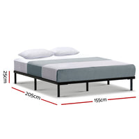 Thumbnail for Artiss Metal Bed Frame Queen Size Bed Base Platform Foundation Wooden Black TED