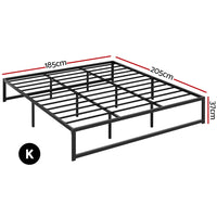 Thumbnail for Artiss Bed Frame Metal Platform King Size Bed Base Mattress Black TINO