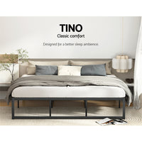 Thumbnail for Artiss Bed Frame Metal Platform King Size Bed Base Mattress Black TINO