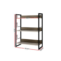 Thumbnail for Artiss Bookshelf Display Shelves Metal Bookcase Wooden Book Shelf Wall Storage