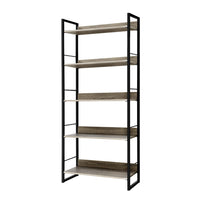 Thumbnail for Artiss Bookshelf Wooden Display Shelves Bookcase Shelf Storage Metal Wall Black