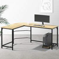 Thumbnail for Artiss Corner Computer Desk L-Shaped Student Home Office Study Table Oak