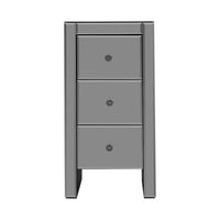 Thumbnail for Artiss Mirrored Bedside Tables Drawers Crystal Chest Nightstand Glass Grey