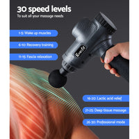 Thumbnail for Everfit Massage Gun 6 Heads Massager Electric LCD Vibration Relief Percussion