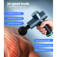 Thumbnail for Everfit 30 Speed Massage Gun 4 Head Vibration Muscle Massager Percussion Relief Blue