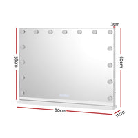 Thumbnail for Embellir Bluetooth Makeup Mirror 80X58cm Hollywood with Light Vanity Wall 18 LED