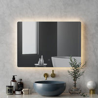 Thumbnail for Embellir Wall Mirror 70X50cm with LED Light Bathroom Home Decor Round Rectangle