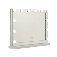 Thumbnail for Embellir Hollywood Makeup Mirror With Light 12 LED Bulbs Vanity Lighted Silver 58cm x 46cm