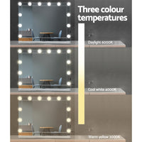 Thumbnail for Embellir Hollywood Makeup Mirror With Light 12 LED Bulbs Vanity Lighted Silver 58cm x 46cm