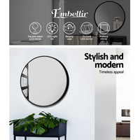 Thumbnail for Embellir Round Wall Mirror 50cm Makeup Bathroom Mirror Frameless