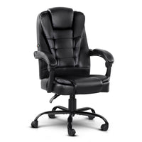 Thumbnail for Artiss Electric Massage Office Chairs PU Leather Recliner Computer Gaming Seat Black