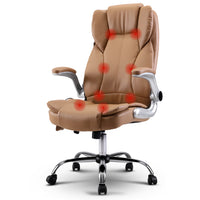 Thumbnail for Artiss Massage Office Chair Gaming Chair Computer Desk Chair 8 Point Vibration Espresso