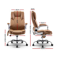 Thumbnail for Artiss Massage Office Chair Gaming Chair Computer Desk Chair 8 Point Vibration Espresso