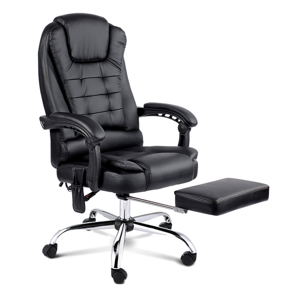 Black Reclining Massage Chair -8 Point-Artiss