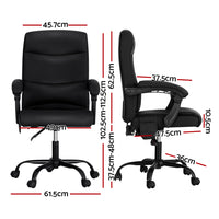 Thumbnail for Artiss Massage Office Chair Executive Computer Chairs PU Leather Recline Black