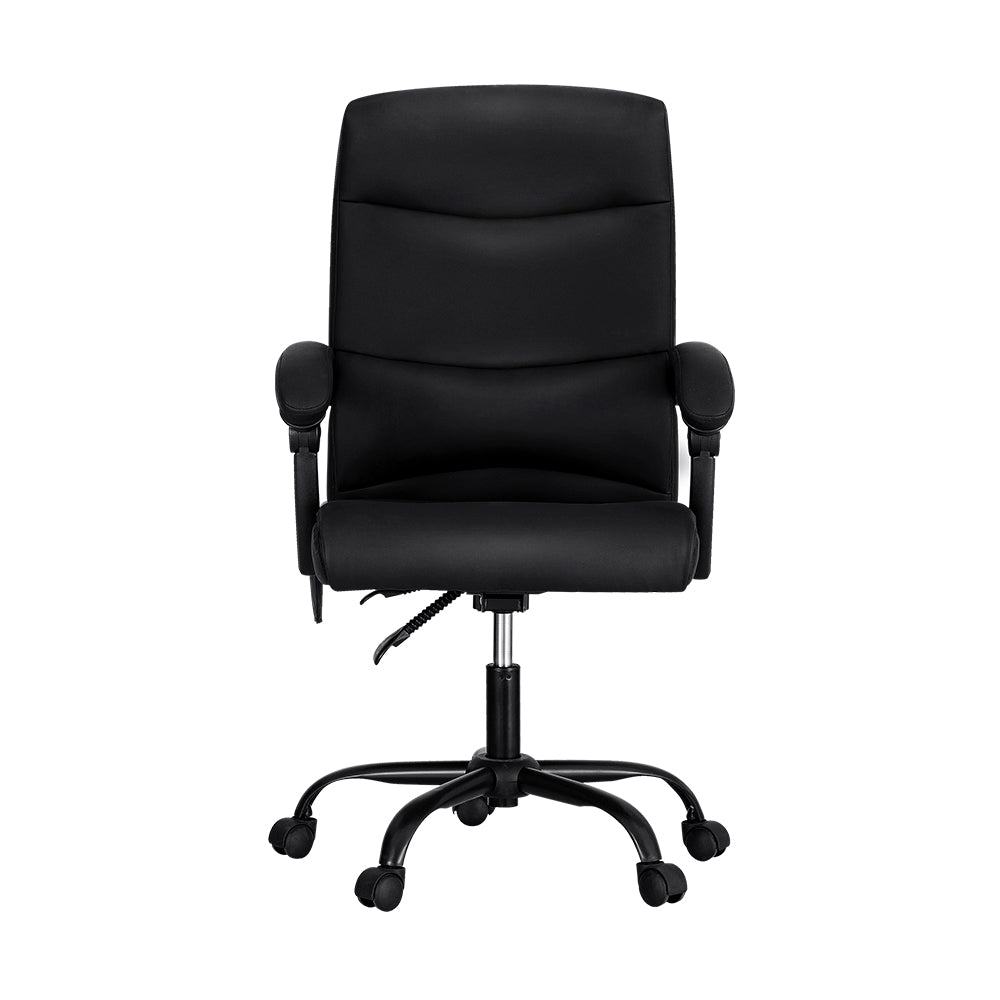 Artiss Massage Office Chair Executive Computer Chairs PU Leather Recline Black