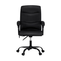 Thumbnail for Artiss Massage Office Chair Executive Computer Chairs PU Leather Recline Black