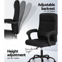 Thumbnail for Artiss Massage Office Chair Executive Computer Chairs PU Leather Recline Black