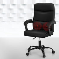 Thumbnail for Artiss Massage Office Chair Executive Computer Chairs PU Leather Recline Black