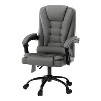 Thumbnail for Artiss Massage Office Chair Executive Computer Chairs Fabric Recline Grey