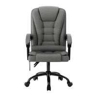 Thumbnail for Artiss Massage Office Chair Executive Computer Chairs Fabric Recline Grey