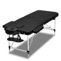 Thumbnail for Zenses 2 Fold Portable Aluminium Massage Table Massage Bed Beauty Therapy Black 55cm