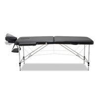 Thumbnail for Zenses 2 Fold Portable Aluminium Massage Table Massage Bed Beauty Therapy Black 55cm