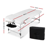 Thumbnail for Zenses 2 Fold Portable Aluminium Massage Table - Black