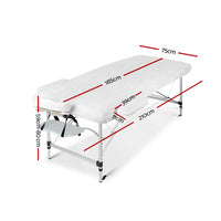 Thumbnail for Zenses 75cm Wide Portable Aluminium Massage Table Two Fold Treatment Beauty Therapy White