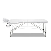 Thumbnail for Zenses 75cm Wide Portable Aluminium Massage Table Two Fold Treatment Beauty Therapy White