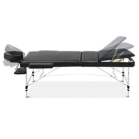 Thumbnail for Zenses 70cm Wide Portable Aluminium Massage Table 3 Fold Treatment Beauty Therapy Black