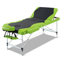 Thumbnail for Zenses 3 Fold Portable Aluminium Massage Table - Green & Black